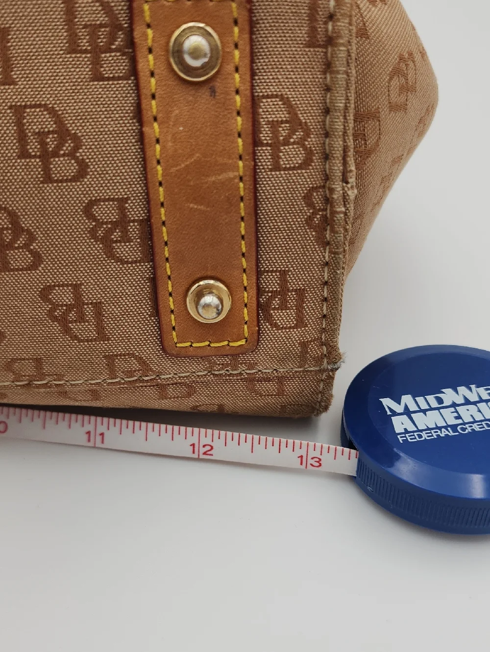 Dooney & Bourke Signature Monnogram Brown And Pink Satchel Bag‎